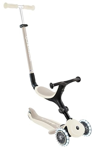 GLOBBER GO-UP Active Lights ECO 3in1 – Tretroller, Dreirad und Laufrad für Kinder – höhenverstellbares Kinderfahrzeug – 3rädrig bis 7 Jahre