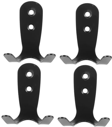 UPKOCH 4 Piezas Ganchos Dobles de Pared para Piscina de Acero Inoxidable Colgadores Metálicos Multiusos para Baño y Toallas de Diseño Moderno y Resistente para Exteriores