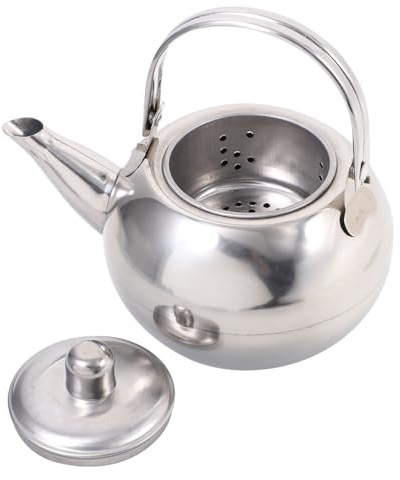 BRIGHTFUFU Tetera De Acero Inoxidable 14 Cm Boca Ancha y Mango Cómodo Para Hervir Agua Rápida y Segura El Hogar, Adecuado Para Preparar Té, Uso Doméstico, Versión Sin Tapa Tapa Aleatoria
