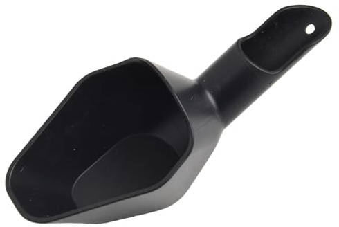 Lawnoval Cuchara dosificadora de granos de café de 20 g con diseño de pala y mango de embudo para verter sobre cafetera o molinillo, loza, color blanco