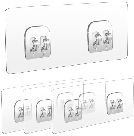 MBSIVSA Lot De 4 Adhésifs De Rechange pour Support De Douche, Crochets Adhésifs Puissants D'angle Étagère De Salle Bain Panier Porte Savon, Crochets De Suspension Accessoires De Cuisine