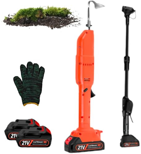 Azada de Excavación Eléctrica, Azada Cultivadora Inalámbrica con Poste Telescópico, Interruptor de Seguridad Doble, Carrera de Trabajo de 30 Mm, Azada de Jardín Motorizada Inalámbrica Par 2 Batteries