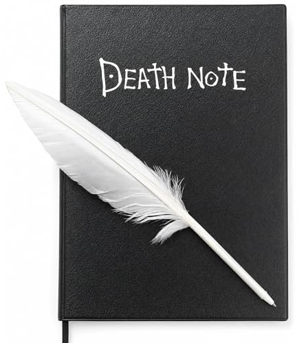 FANCYWUXI Anime Death Note Anteckningsbok med fjäderpenna, Modisch anime-tema, Cosplay-anteckningsbok, skissbok, journal, anteckningsblock Kan användas som dagbok för kontor, skola och studenter