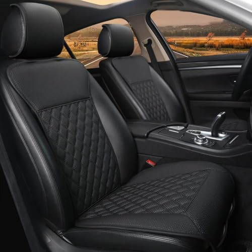 Black Panther Couvre Siège Auto avec Dossier Partiel - Couvre Siège Auto Avant - Respirant, Antidérapant et Confortable pour Toutes Les Saisons (1 Paire-Noir)