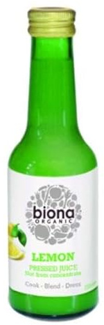 Biona Organic Lemon Juice 200ml (Pack of 3)
