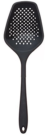 Kochblume Seihschaufel | Premium-Silikon | Hitzebeständig | Spülmaschinenfest | 35cm | Farbe: anthrazit