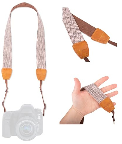 Lens-Aid kamerarem Inka-mönster 85–110 cm | Mjuk hals-/axelrem i tyg för DSLR, spegellösa & retrokameror – justerbar, 4 cm bred, bekväm & snygg | Kompatibel med Canon, Nikon, Sony, Fujifilm