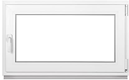 Framex Premium Kellerfenster - Kunststofffenster Weiß BxH 950 x 450 mm - Garagenfenster/Gartenhaus Fenster BxH 95 x 45 cm 2-fach Verglast - Din Rechts-Funktion Dreh Kipp Fenster-Alle Größen