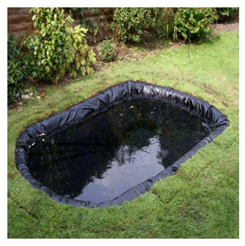 PVC Teichfolie Schwarz, 8 m x 7 m 8 m x 6 m Teichfolie Gartenteich HDPE für Fischteich Bachbrunnen Wassergarten Wassergarten, UV und Witterungsbeständig Teichfolie Garte(Color:40S,Size:8x5M(26x16ft))