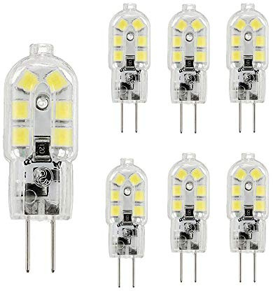 BANGSHUO G4 LED Lampen 2W 6er Pack, LED Birnen Ersatz 20W Halogenlampen Kaltweiß 6000K 200LM AC/DC 12V LED Leuchtmittel G4 LED Birne Nicht Dimmbar