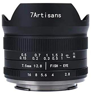 7artisans 7.5mm f2.8 II Fisheye Lens APS-C Cameras Lens Compatible with M Mount M M2 M3 M5 M6 M10 M100 M200 M50
