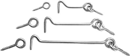 Generisch Sturmhaken Torhaken Türhaken Öse Haken Fenstersicherung Fensterhaken, 30-140mm (1, 120 mm)