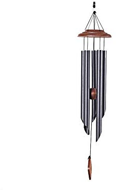 BAtlam Windspiel, 40,6 cm Bambus-Holz-Vogelhaus-Windspiel für Ourdoor & Indoor, Garten, Terrasse und Heimdekoration (Farbe: Schwarz)