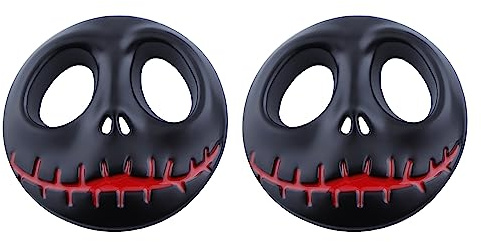 2 Stück Skull Emblem Logo Aufkleber für alle Fahrzeuge Gepäckfächer Türen und Fenster (schwarz-rot)