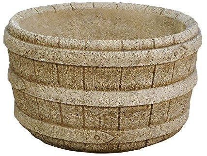 AnaParra Maceta Jardinera Barril 30x20cm. Maceta Rústica para Exterior de Hormigón Piedra| Capacidad: 10L. Peso: 12Kg.