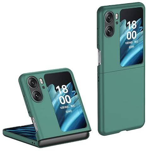Topme Coque de téléphone Hard Skin pour Oppo Find N2 Flip 6.8, Manchon de Protection Antichoc en Polycarbonate - Vert foncé
