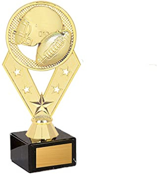 eberin American Football Pokal 18 cm - Fantasy Trophy Siegerpokal MVP Award | Schwere Football Trophaee mit massivem Sockel, ideal als personalisiertes Geschenk fuer Vereinsfeiern oder MVP Ehrungen
