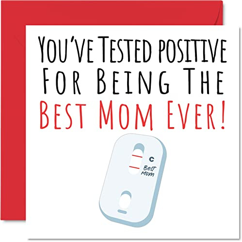 Stuff4 Lustige Geburtstagskarten für Mama, Postive Best Mom Ever | Witz Happy Birthday Karte für Mutter von Tochter Sohn, Muttergeburtstagsgeschenke, 145 mm x 145 mm, Mutter