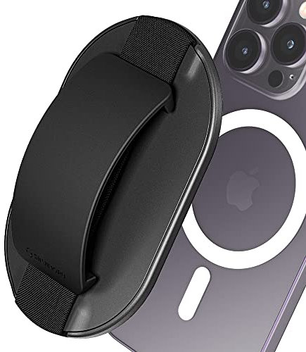 Sinjimoru for MagSafe Grip, Magnetic Phone Grip for MagSafe Stand, Strong Magnetic Phone Holder for iPhone 16 15 14 13 12. M-SGrip Black