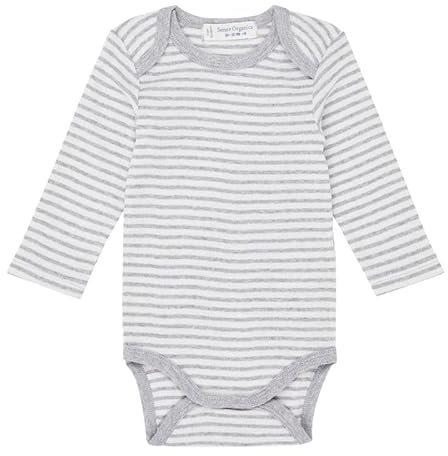 Sense Organics Body Langarm Yvon Grey Stripes, 62/68