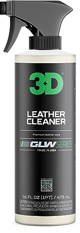 3D Leather Cleaner for Car, GLW Series | Ultimate Deep Cleaning | Removes Dirt, Grease, Body Oils | DIY Car Detailing | Versatile Cleaner for All Leather Goods | 16 oz