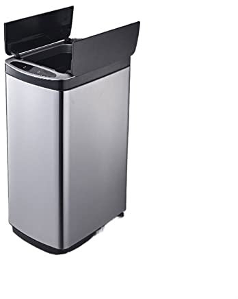 Poubelle Cuisine 20L/30L poubelles à induction intelligentes cuisine ménage grandes poubelles avec couvercle grande capacité panier à ordures électrique Poubelle / Poubelle Bin ( Color : Silver , Size
