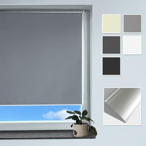 Rollmayer Thermorollo nach maß, 5 Farben, Höhe 150-240 cm, Breite: 40-130cm, Klemmfix ohne Bohren, Seitenzugrollo & Thermo Rollo für Fenster und Tür