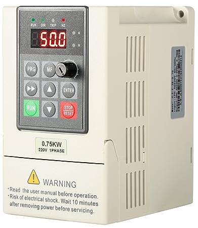 DEWIN Inverter per Motori Trifase,0.75kW 220V Ingresso monofase Uscita trifase,Azionamento a Frequenza Variabile Regolatore di velocità del Motore 220V (Modello:JLS-E-2S-0.75G)