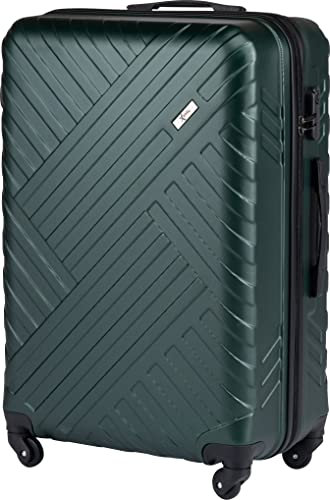 Xonic Design Reisekoffer - ABS Hartschalen Koffer mit 360° Leichtlauf-Rollen - hochwertiger Trolley mit Zahlenschloss in M-L-XL oder Set (Dusky Green, XL)