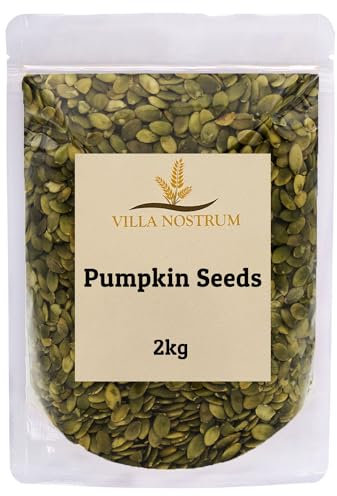 Pumpkin Seeds 2kg by Villa Nostrum - High Fibre, A Wholesome Snacking and Culinary Delight, Rich in Protein