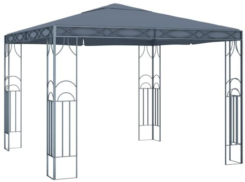 AUVYI Terrassenüberdachung Gartenpavillion Pavillon Winterfest Festival Pavillon Pavillon 300x300 cm Anthrazit Pavillon Wasserdicht Markise für Gartenpartys und Outdoor-Aktivitäten