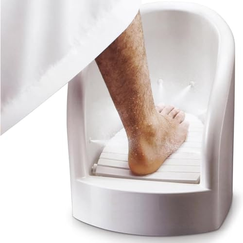 Pedicure Bath, Muslim Footbath with Inlet/outlet Pipes and Angle Valves, Press Spray Function and High Temperature Resistance 90°C, Promote Blood Circulation and Revitalization,for Stressreliever