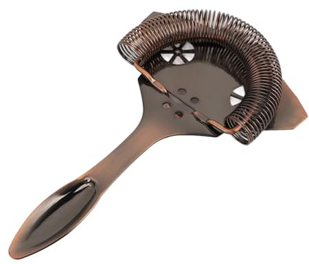 Passoire de Bar, Passoire à Cocktail en Acier Inoxydable, Passoire à Boissons Hawthorne avec Ressort Flexible, 4,3 X 7,1 Pouces (Bronze)