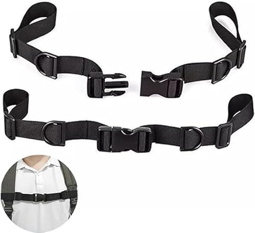 HXStar 2 Stück Verstellbarer Brustgurt für Rucksack Schultasche, Verstellbarer Rucksack Heavy Duty Schultergurte Nylon Brustgurt mit Schnalle für Schulranzen Joggen und Wandern, Schwarz