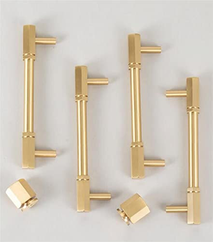 VWWJCCRO Retro Industrial Style Massivem Messing Griff Gold Kleiderschrank Schrank Türknauf Griffe Loch Schublade Möbel zieht 1St