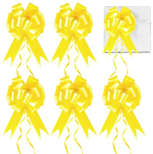 Prmape 30 Pezzi Giallo Fiocco Regalo Fiocco, Regalo di Nozze, Fiocchi Auto per Matrimonio, Giallo, per Matrimonio, Compleanno, Confezione Regalo per Auto, Sacchetti di Zucchero