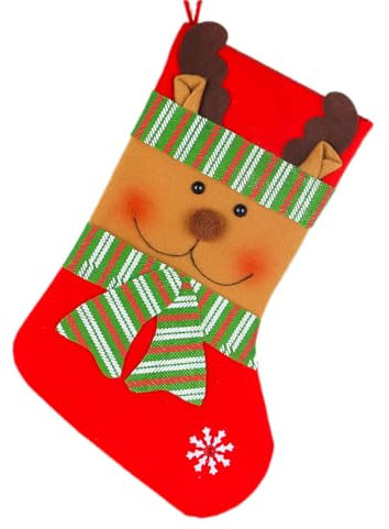 Anevous 2 Stück Weihnachtsstrumpf, Nikolausstrumpf Geschenktüt Nikolausstrumpf zum Befüllen und Aufhängen Nikolausstiefel für Weihnachtsdekoration Kamin Weihnachtsbaum Deko,Elch