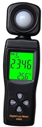 Handheld Illuminance Meter 0-200, 000 Lux Plastic High Accuracy | Portable Black, 1 X Meter, 3Pcs Aaa Batteries, Repeatability ±2%, Indoor Outdoor, Smart Home Plant Grow Light