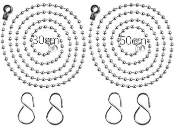 Catena di tappi per scarico, 2 pezzi, catene, catena per vasca da bagno, tappo di scarico (catena di tappo), catena in acciaio inox, con gancio a S, tappo per vasca da bagno