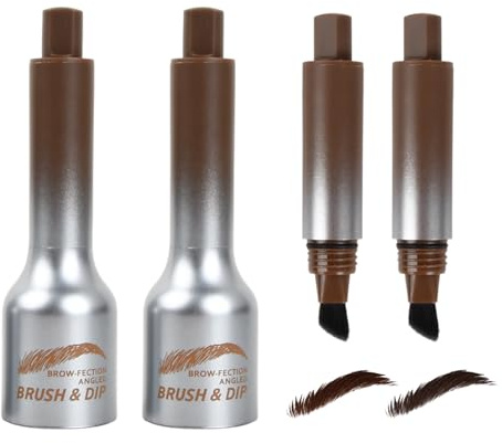 Förbättrad flytande ögonbrynspenna, mikro flytande ögonbryn penna, brow fiction vinklad borste och dip naturlig brows ögonbryn penna lång hållbar vattentät brow penna fection vinklad borste
