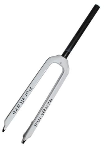 BSFHQS Fourches Rigides en Fibre De Carbone 26/27.5/29ER Fourche Avant Rigide De VTT 1-1/8'' Fourche De Vélo À Tube Droit Frein À Disque Libération Rapide 9 * 100mm QR(White,27.5in)