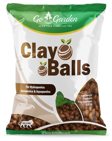 Go Garden ECA Balls for Plants 1.8 kgs/6 Liter - Clay Balls for Plants, Hydroponics, and Soilless Gardening - Improves Plant Growth, Aeration, and Drainage (Size: 8-15 mm)