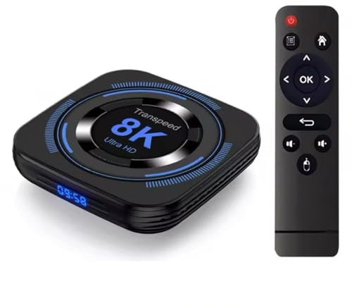 Hustlashop Android 12 TV Box, 4 Go/128 Go, lecteur multimédia Ultra HD 8K, Quad Cortex A53