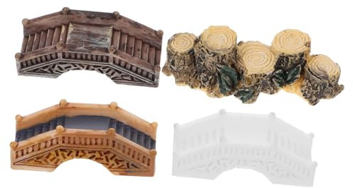 POPETPOP 4stücke Miniatur-kunststoffbrückenmodell Bogenbrücke Gartendekoration Gartenbrücke Für Außen Mini Landschaftsverzierung Mini-gartenbrücke Statue