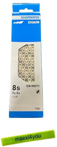 Shimano kedja CN-HG71 6/7/8-fack 138 länkar inklusive maxxi4you reflexband