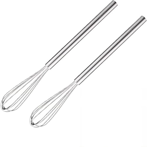TRLREQ Mini-Schneebesen aus Edelstahl, 12,7 cm, kleine Schneebesen für Küche, kleiner Wisk Ballon-Draht, winzige Schneebesen zum Kochen, Rühren, Rühren, 2 Stück