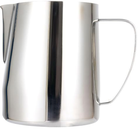 Milk Frothing Pitcher, 24oz/700ml Espresso Steaming Pitcher, Stainless Steel Milk Frother Steamer Cup for Latte Art (Silver)