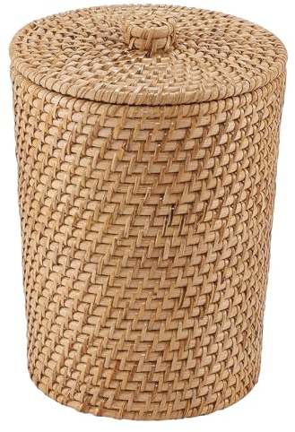 84ECO Natürlicher Rattan-Mülleimer mit Deckel und Einsatz