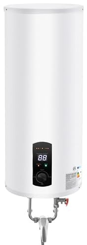 Chauffe-eau électrique 60 l 2000 W pour montage mural vertical - Chauffe-eau avec douchette et robinet, réservoir d'eau chaude et chauffe-eau - Économie d'énergie pour salle de bain, cuisine, salon de