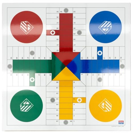 Falomir Tablero de Parchís y Oca con Accesorios 40x40cm del Atleti| Aventura y Estrategia | Diversión para Todos | de 2 a 6 Jugadores (Edad 6+)
